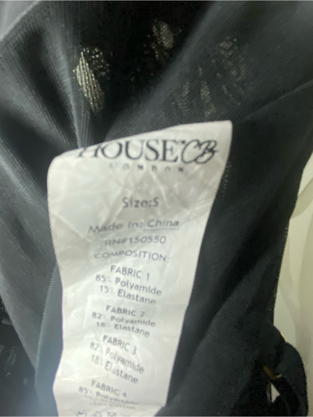 House of CB Black Ruched Mesh Corset Bodysuit Size Small - Picture 9 of 9